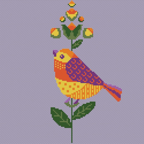 Cute Bird cross stitch pattern-3