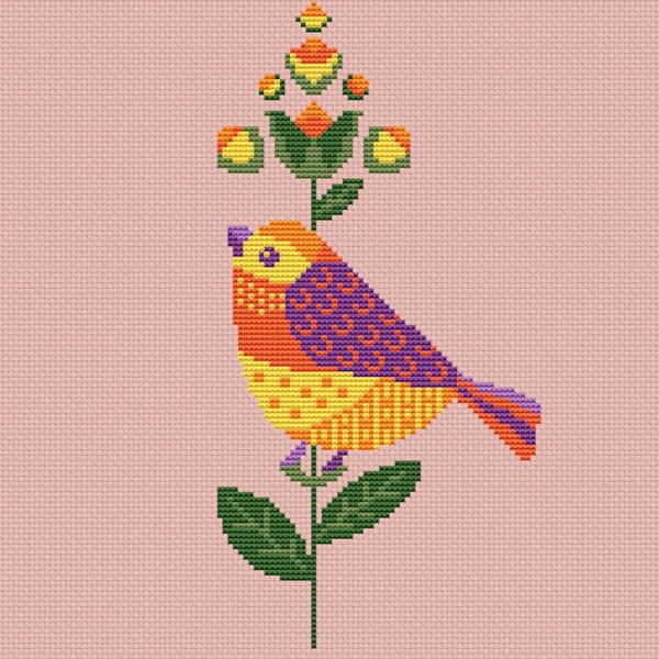 Cute Bird cross stitch pattern-4