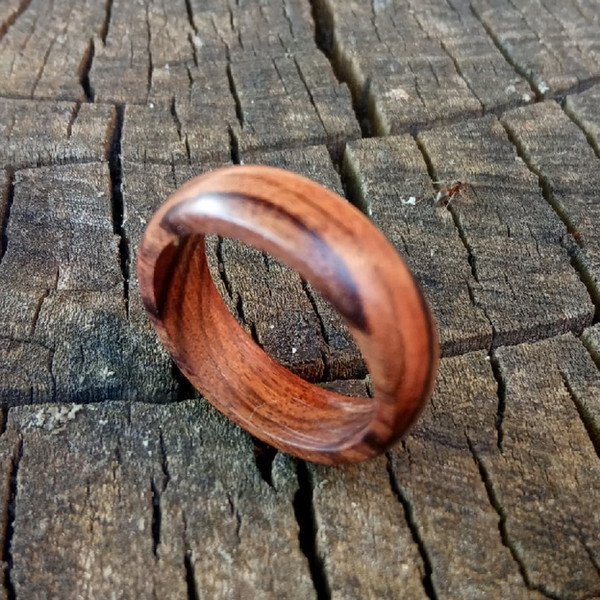 Tiny rosewood ring Wood ring for women Wooden ring men.jpg