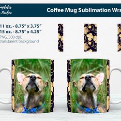watercolor yellow 4-leaf clover rectangle photo mug wrap