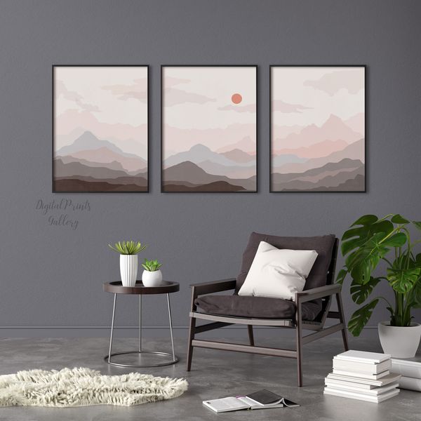 set of 3 wall art red sunset 3 abstract landscape wall art.jpg