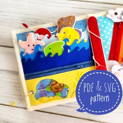 Quiet book page pattern, Magnetic fishing PDF pattern, felt baby book pdf  pattern