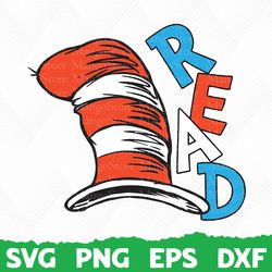 dr seuss svg, dr seuss cat in the hat, reading is my thing, dr suess day, teacher life png, read across america, read