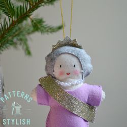 Craft Your Own Regal Queen Elizabeth Felt Doll with Our Detailed Hand Sewing PDF Pattern