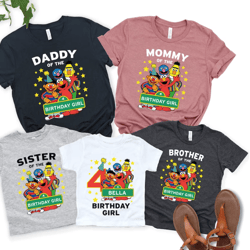 Sesame Street Birthday Shirt, Sesame Street Gift, Sesame Street Lover, Birthday Custom Family T-Shirt , Twins Birthday S