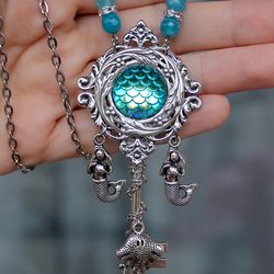 Handmade Unique Fantasy Mermaid Key Necklace