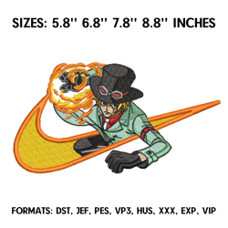 nike sabo embroidery design file, one piece anime embroidery design, nike machine embroidery file. anime design pes