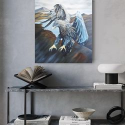 Original acrylic painting eagle, interior painting on canvas