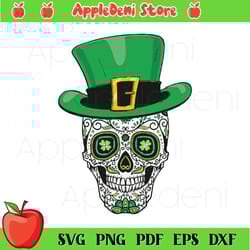 sugar skull leprechaun irish svg, horror svg, skull svg, patrick svg