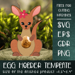 Kangaroo Egg Holder Template SVG