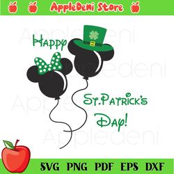 happy st. patrick day mickey minnie svg, lucky day svg, disney mickey svg