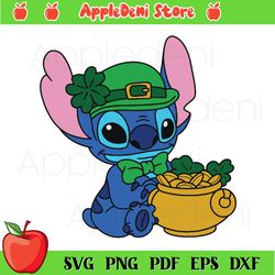 st patricks day stitch svg, stitch svg, st. patrick svg, green shamrock svg