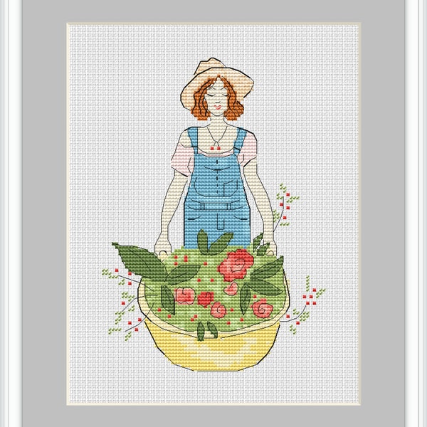 Spring cross stitch pattern, PDF. | Inspire Uplift