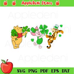 pooh tigger and piglet inspired st patricks day svg