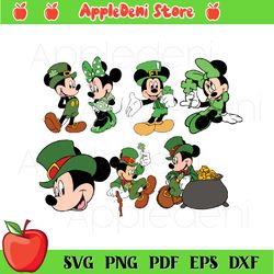 disney mickey st. patrick's day bundle svg, 7 files disney mickey minnie st. patrick's day svg