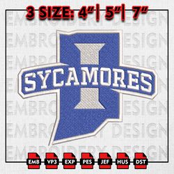 Indiana State Sycamores Embroidery files, NCAA D1 teams Embroidery Designs, Sycamores, Machine Embroidery Pattern