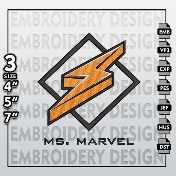 Ms Marvel Embroidery Designs, Ms Marvel Logo Embroidery File | Inspire ...