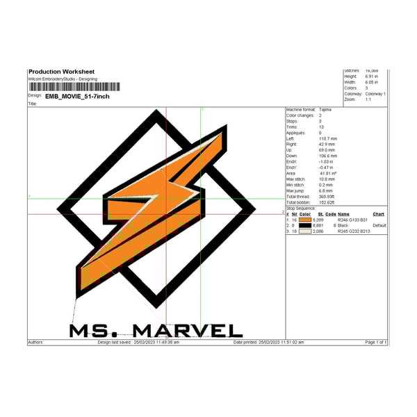 Ms Marvel Embroidery Designs, Ms Marvel Logo Embroidery File | Inspire ...