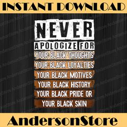 never apologize black history month blm melanin pride afro blm, freedom, black woman, since 1865 png sublimation