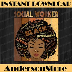 melanin social worker afro hair black history month blm, freedom, black woman, since 1865 png sublimation