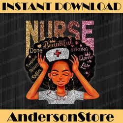 nurse black woman magic afro melanin queen black history blm, freedom, black woman, since 1865 png sublimation