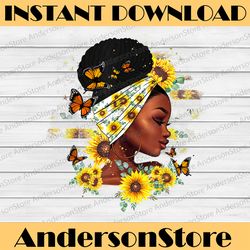 sunflower black girl queen black history month blm, freedom, black woman, since 1865 png sublimation