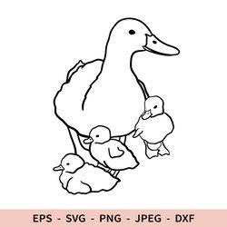 Duck Svg Duck Mom File for Cricut Outline Farm Animal Silhouette Dxf
