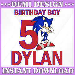 Sonic Custom Birthday Svg, birthday girl, birthday boy, Happy Birthday Personalized Sonic, sonic supplies party, custom