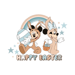Happy Easter Day Mickey And Minnie Bunny Cosplay Svg