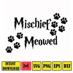 hrpt00018-mischief meowed svg, png, dxf, eps file hrpt00018