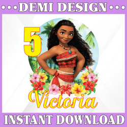 Personalized Name And Ages, Moana Birthday Girl PNG Digital File Birthday Girl Moana family  Baby Girl Png Moana Princes