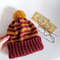 Griffindor pompom hat handknit women hat Christmas gift for her Warm hats Winter hat Griffindor hat Women hats