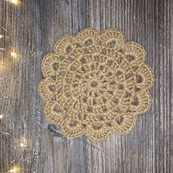 jute coaster placemat set of 4 crochet mug rug napkin coaster table decor farmhouse decor eco friendly product
