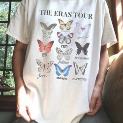 The Eras Tour Butterfly Vintage Shirt, Taylor's Version Tshirt, The Eras Tour 2023 Sweatshirt, Taylor Retro Concert Hood