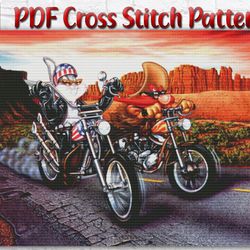 Looney Tunes Rider Cross Stitch Pattern / Cartoon Cross Stitch Pattern / Bugs Bunny PDF Cross Stitch Pattern / Instant