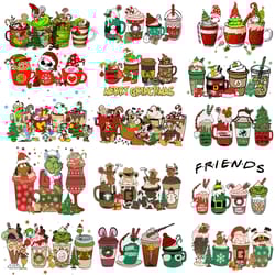 15 grinch christmas coffee bundle png, christmas coffee png