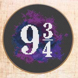 platform 9 3/4 cross stitch pattern modern cross stitch harry potter cross stitch