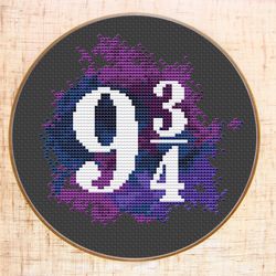 Platform 9 3/4 cross stitch pattern Modern cross stitch Harry Potter cross stitch