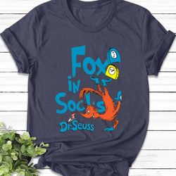 fox in socks shirt, fox in socks dr euss book shirt, dr sess day inspired shirt, funny seuss fox