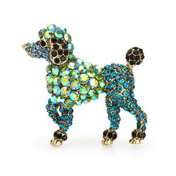 Poodle dog brooch, Statement animal jewelry