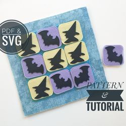 Quiet book page pattern, Halloween TIC-TAC-TOE game  PDF pattern, felt baby book pdf  pattern