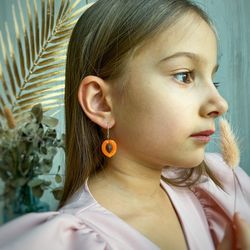apricot earrings are fruit weird funny funky trendy whimsical jewelry
