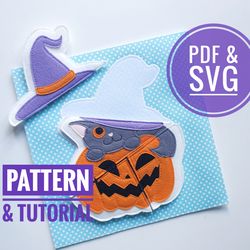 Quiet book page pattern, Halloween puzzle  PDF pattern, felt baby book pdf  pattern