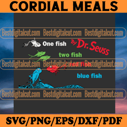 one fish two fish red fish blue fish dr seuss svg, dr seuss svg, cat in the hat svg, thing 1 thing 2 svg, dr seuss quote