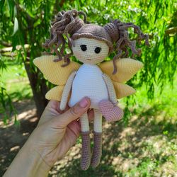 Fairy doll crochet pattern amigurumi doll with wings Eng PDF