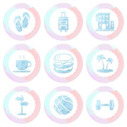 100 lifestyle instagram highlight covers. Pink and blue social media icons. Beautiful neutral instagram hichlight icons.