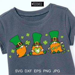 St Patricks Day Gnomes Svg, Irish Gnome clipart png sublimation Shirt Design, Clover, Shamrock LUCKY St paddys day