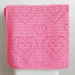 crochet filet heart blanket baby pattern crochet blanket for baby girl - berzore