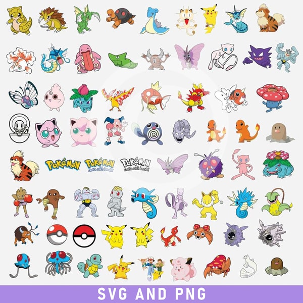 Pokemon Bundle Svg, Pokemon Friends Svg, Pokemon Character S | Inspire ...