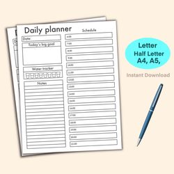 Daily Planner, Printable Daily Planner, Daily Checklist, Daily To Do list, Printable Checklists, To Do List Printable, P